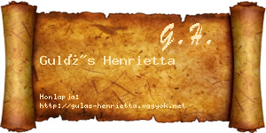 Gulás Henrietta névjegykártya
